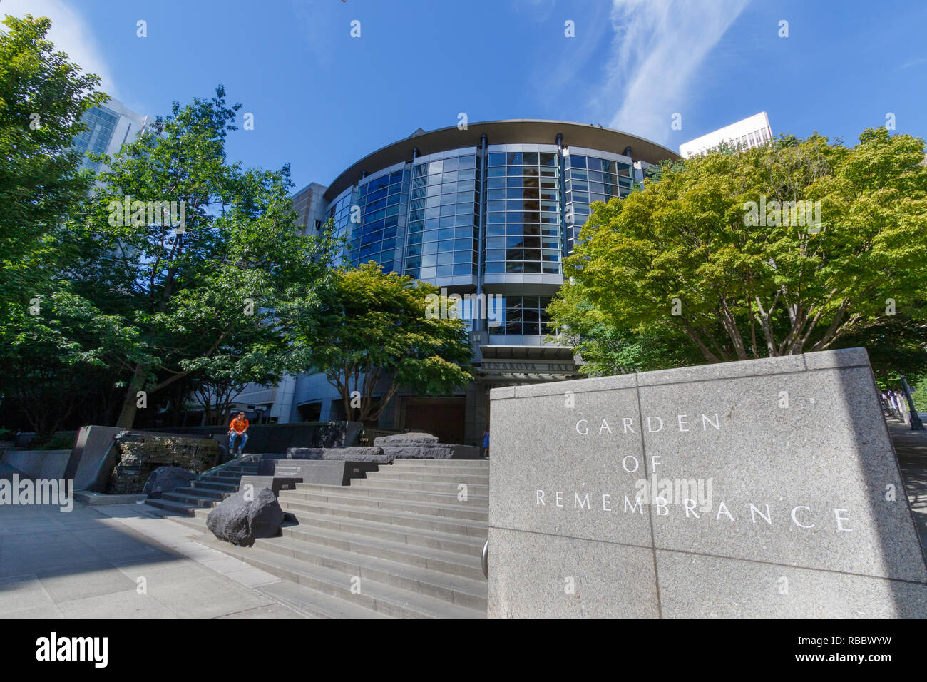 SEATTLE, WA, USA - 21. Juli: Seattle Art Museum und Garten der Erinnerung in der Innenstadt von Seattle am Juli 24, 2018 in Seattle, Washington. Stockfoto
