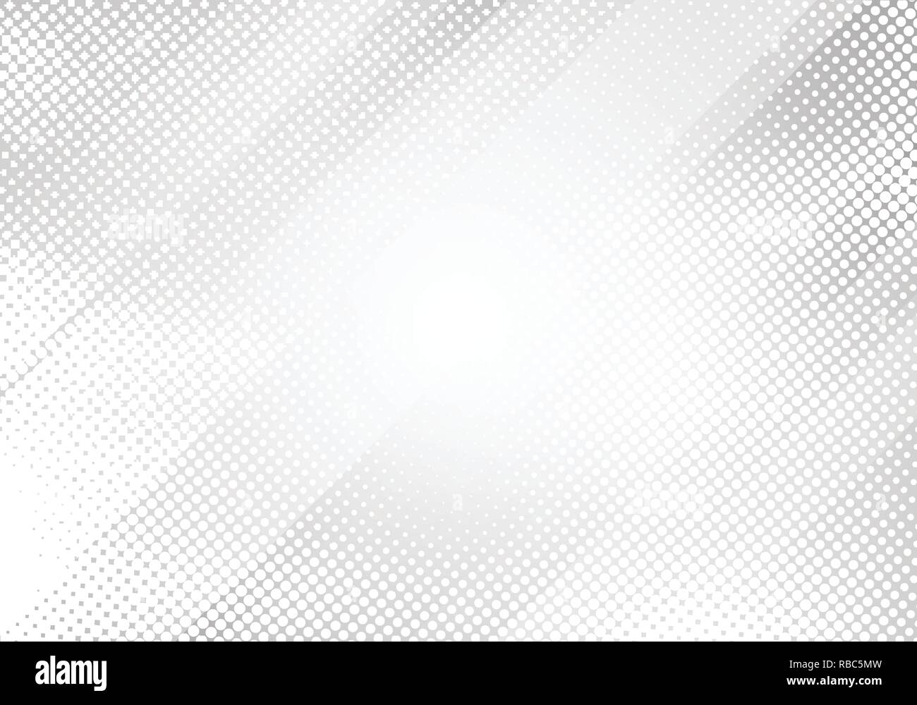 Abstrakte weißen und grauen Farbverlauf Farbe schrägen Streifen mit halftone Textur und Hintergrund. Geometrische minimal Muster moderne Elegante Textur. Vec Stock Vektor