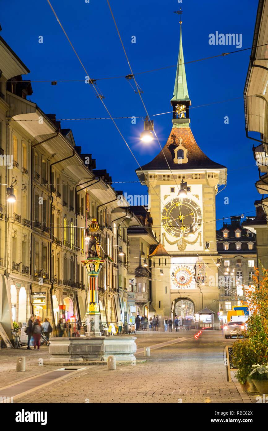 Zytglogge (Zeitglockenturm), Kramgasse, Bern, Berner Oberland, Schweiz Stockfoto