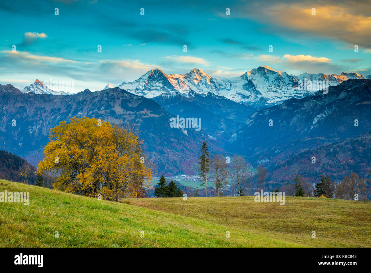 Eiger, Mönch & Jungfrau, Berner Oberland, Schweiz Stockfoto