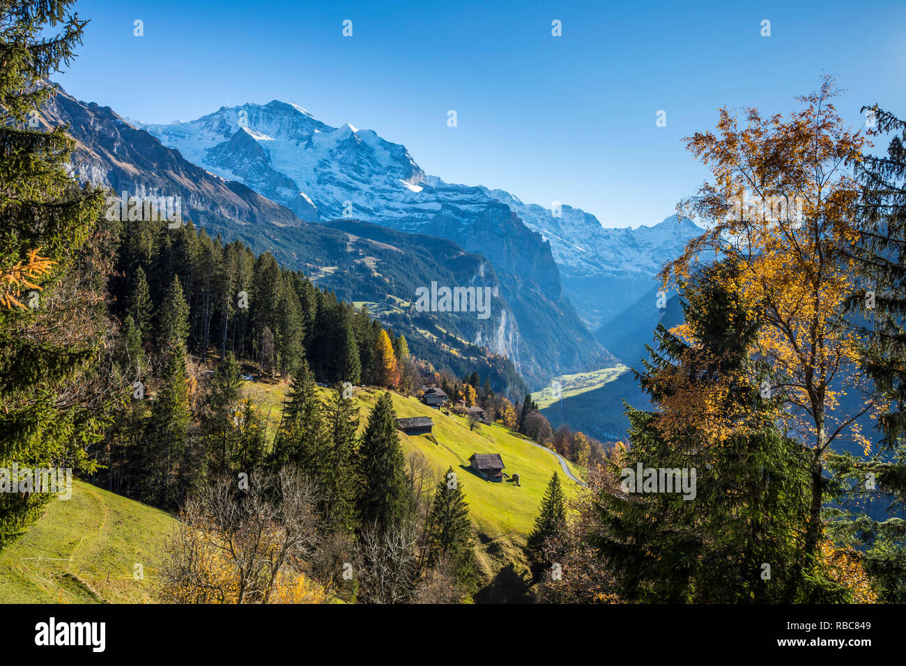 Wengen, und Jungfrau, Berner Oberland, Schweiz Stockfoto