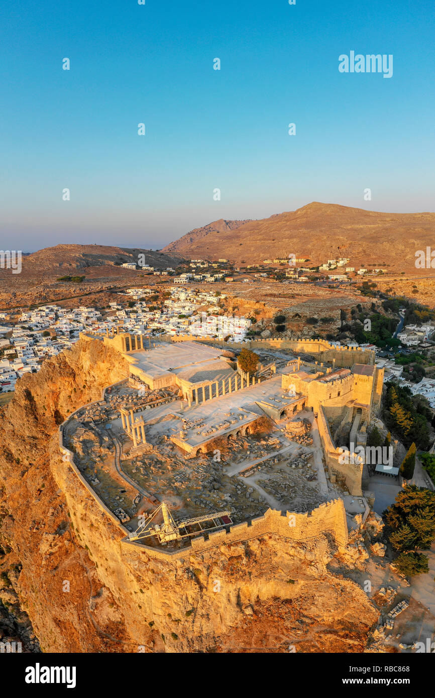 Griechenland, Rhodos, Lindos Akropolis Stockfoto