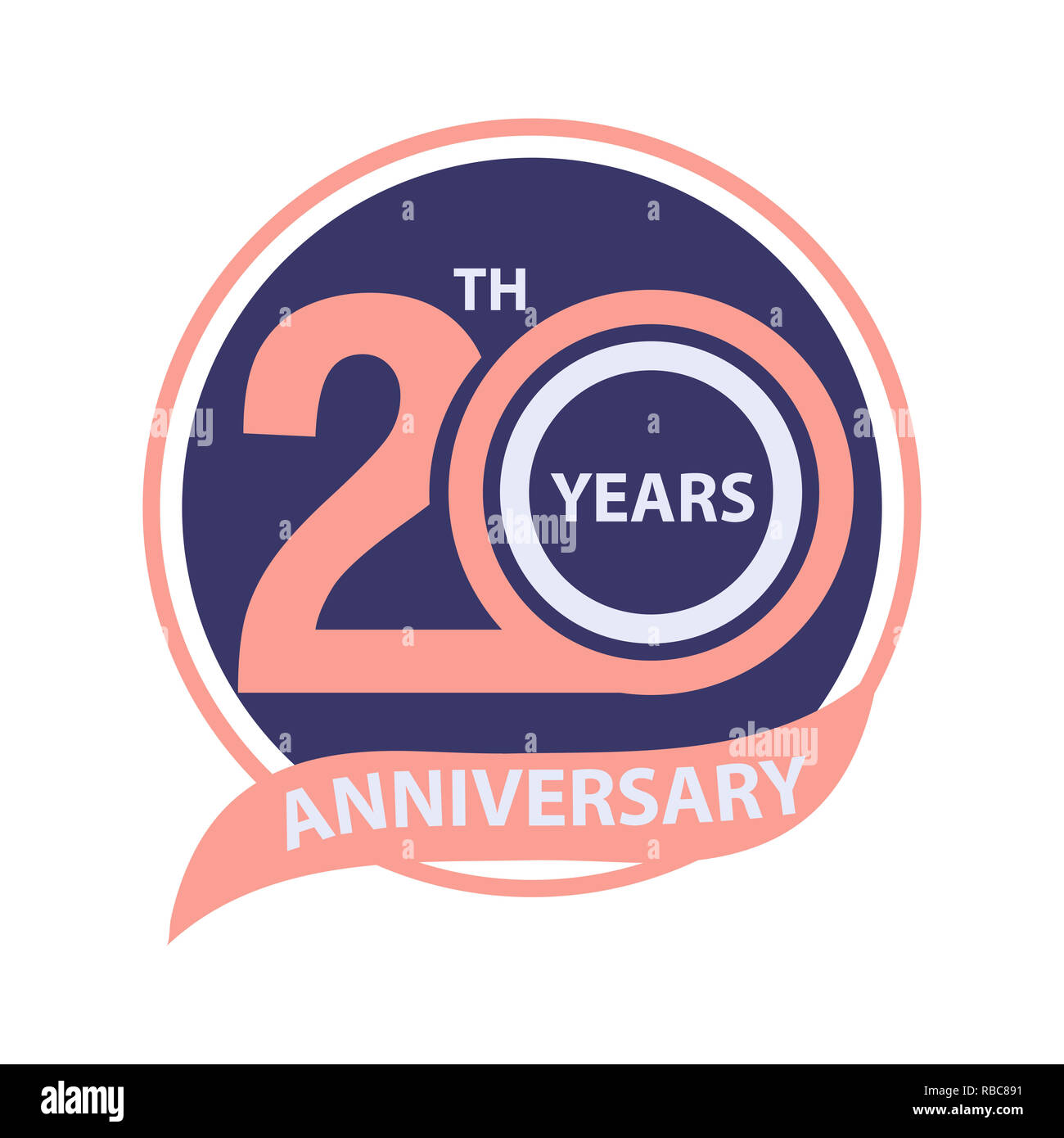 20. Jahrestag unterzeichnen und Logo Feier Stockfoto