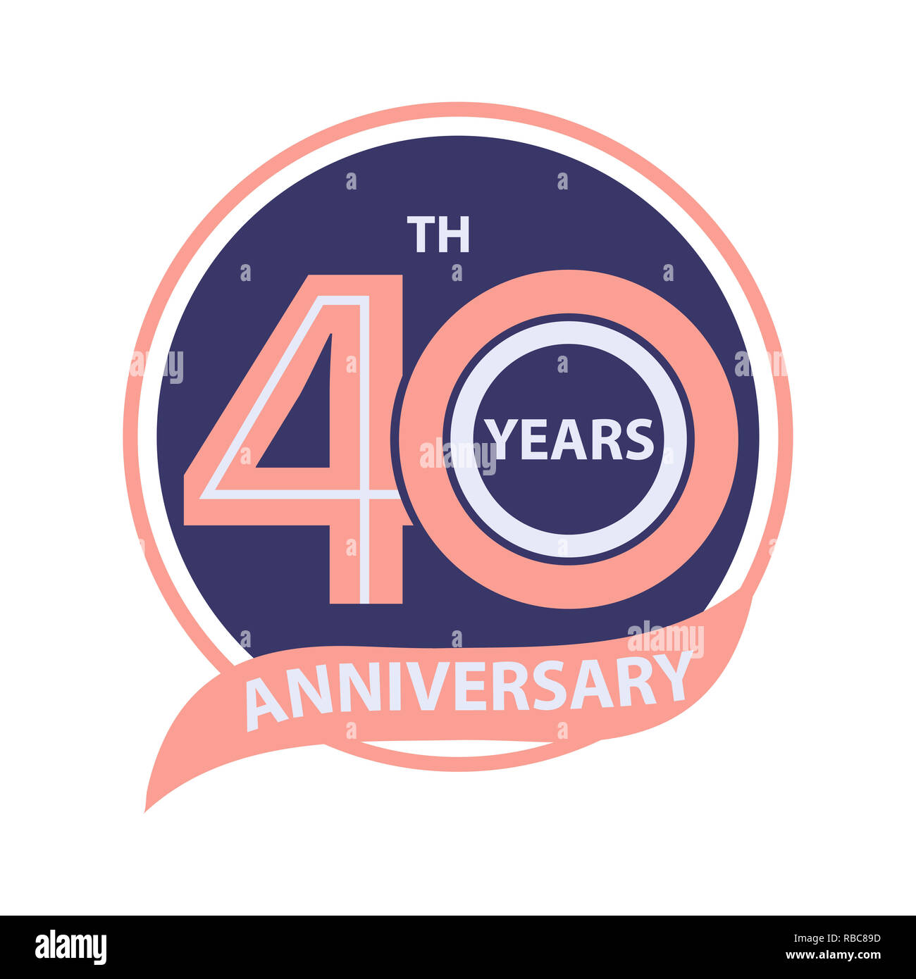 40. Jahrestag unterzeichnen und Logo Feier Stockfoto