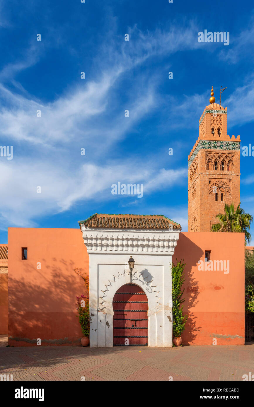 Koutoubia Moschee, Marrakesch, Marokko Stockfoto