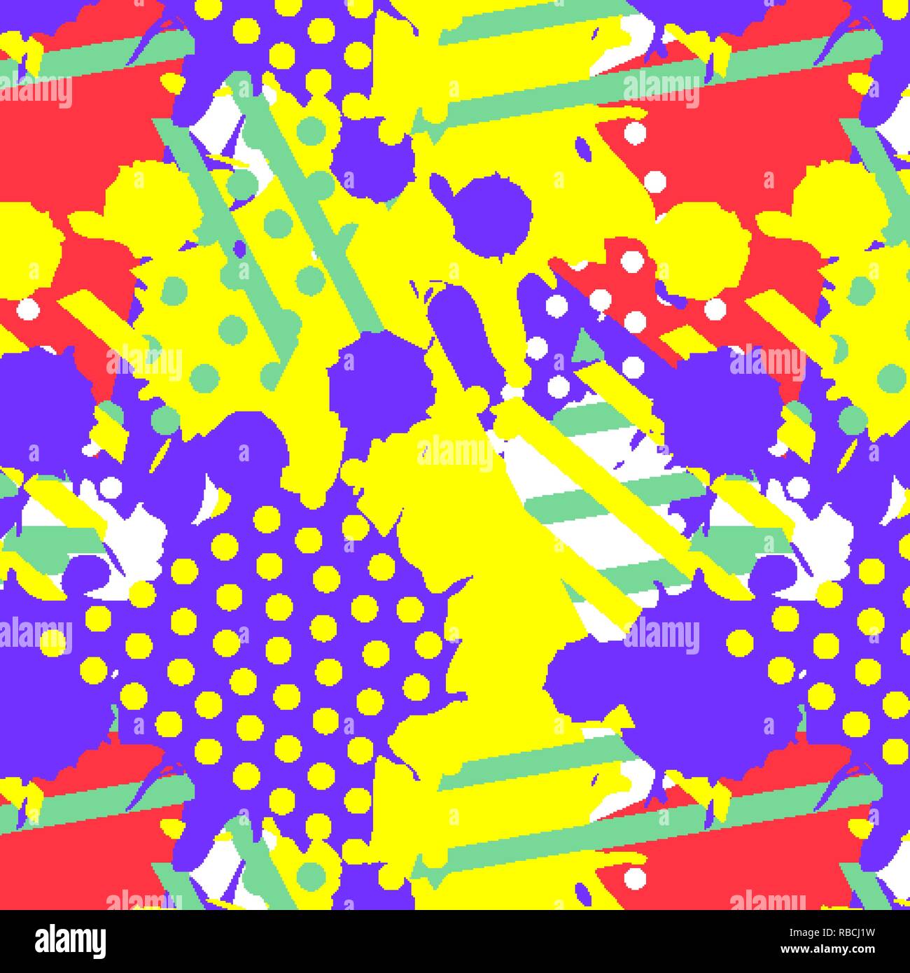Moderne abstrakte Muster mit Blots und geometrische Formen Stock Vektor