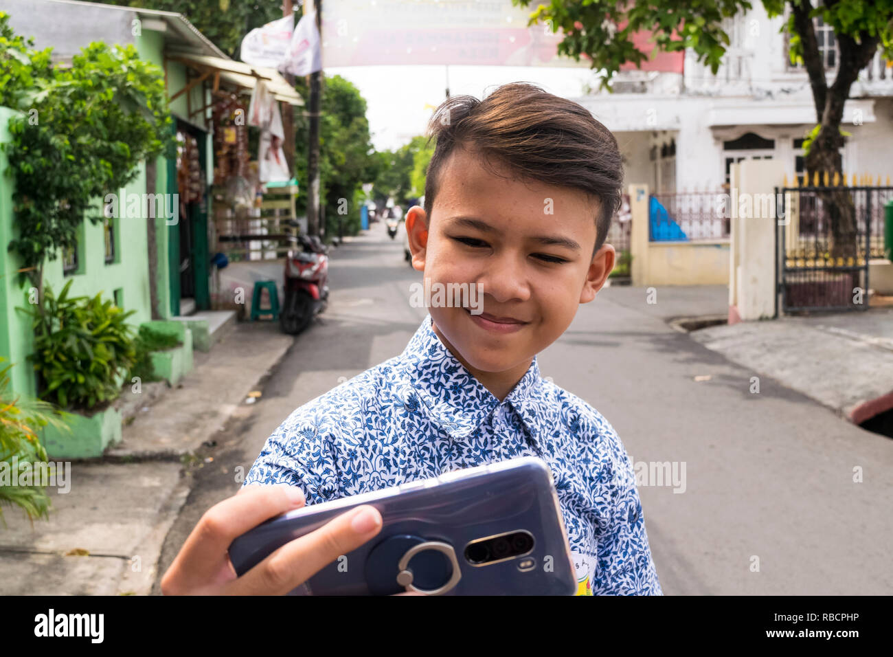 10.20 A, selfie, IndonesianBook Stockfoto