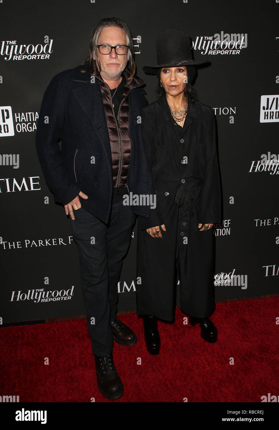 Los Angeles, Kalifornien, USA. 5 Jan, 2019. Kerry Brown, Linda Perry an Sean Penn CORE Gala Credit: Faye Sadou/AdMedia/ZUMA Draht/Alamy leben Nachrichten Stockfoto