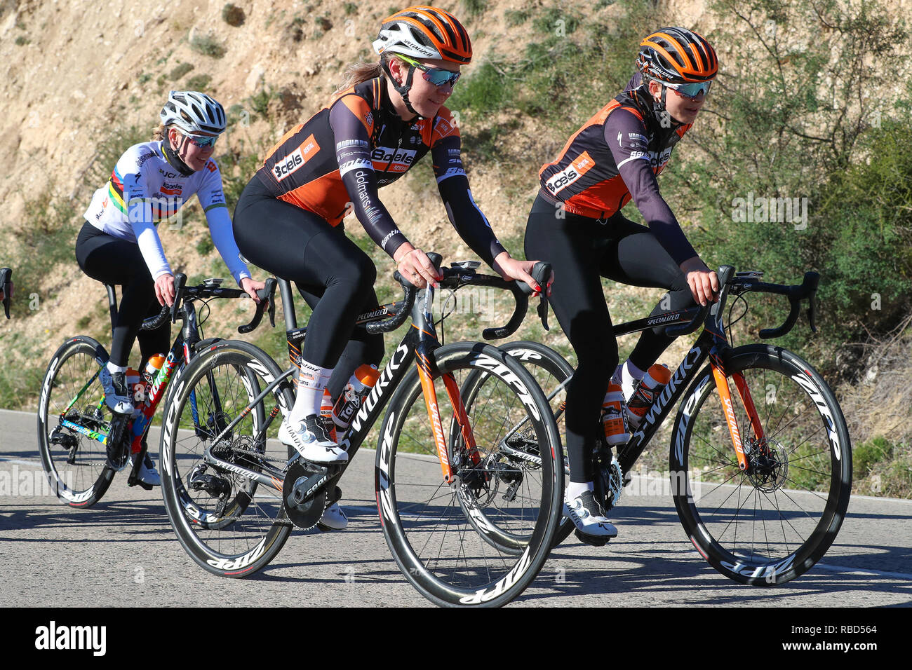 Boels Dolmans Team 2019 - 10-01-2019, Radfahren, Boels Dolmans Team 2019, Amy Pieters en Jip van den Bos in voorbereiding op het Nieuwe seizoen in Calpe Stockfoto
