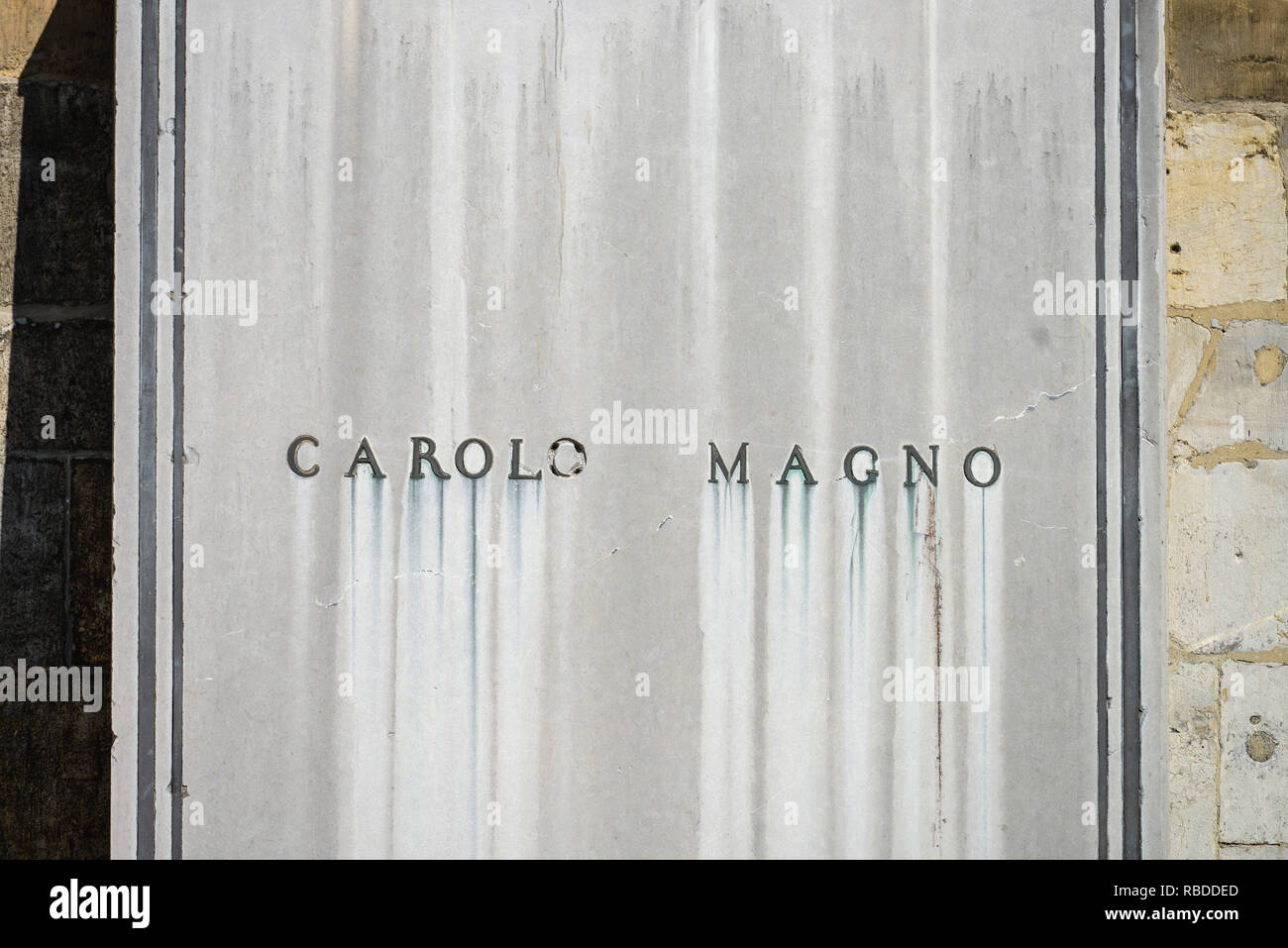 Grab aufzeichnen, jesusa Magno, Dom, Aachen, Nordrhein-Westfalen, Deutschland, Grabplatte, Dom, 92660 Stockfoto