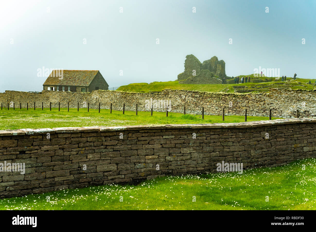 Jarlshof prähistorischen und nordischen Siedlung archäologischen Stätte in der Shetlandinseln, Schottland, Großbritannien, Europa. Stockfoto