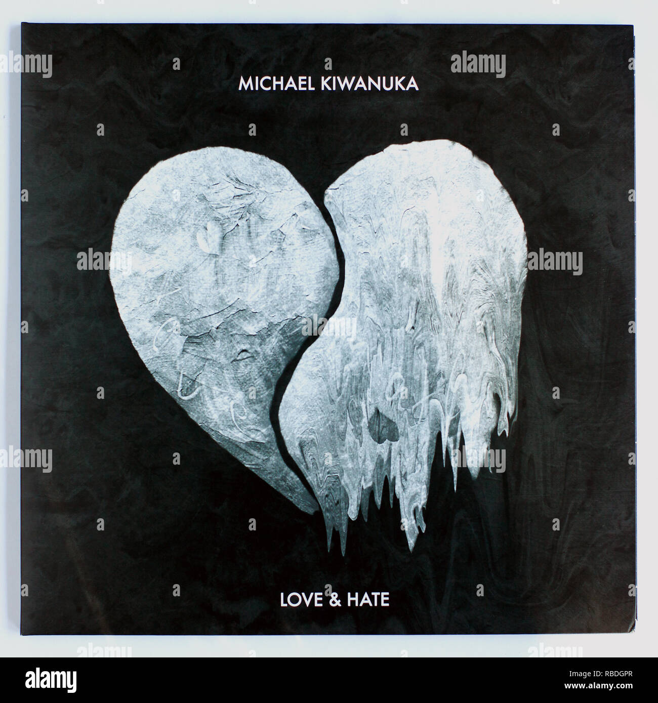Das Cover von Love and Hate von Michael Kiwanuka 2016 Album auf Polydor Records - nur zur redaktionellen Verwendung Stockfoto