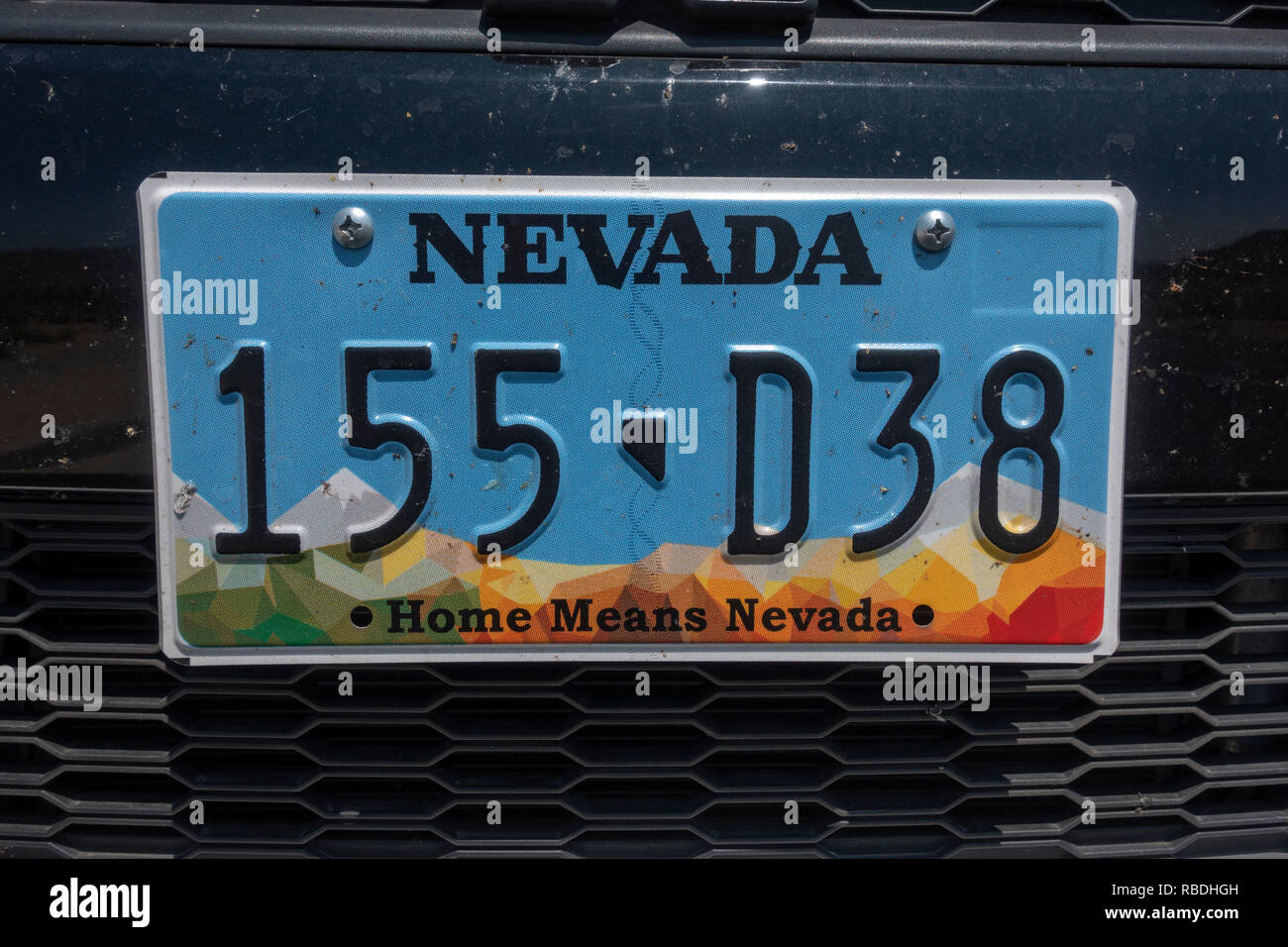 In der Nähe von Nevada Nummernschild. Stockfoto