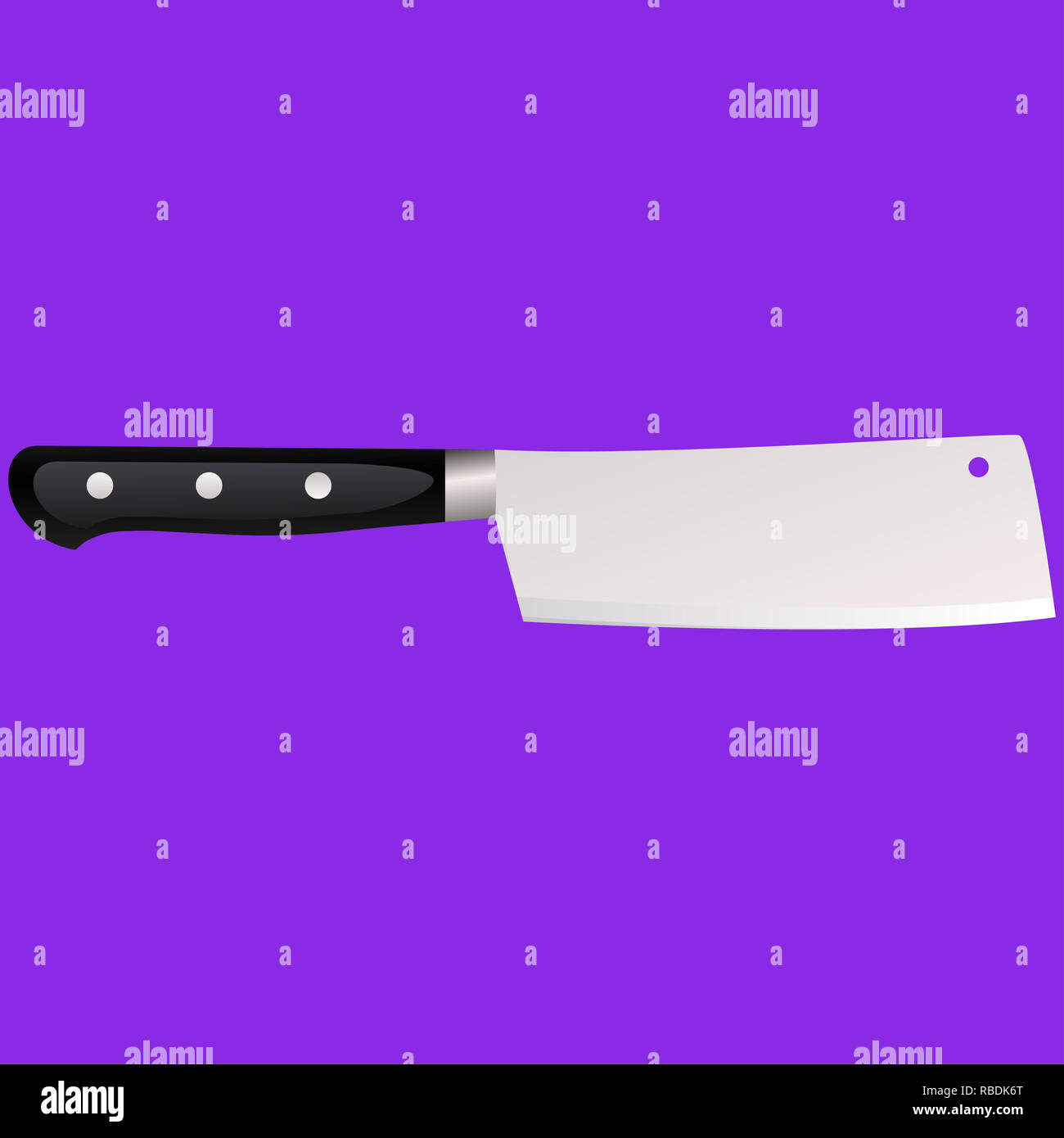 Küche Messer auf einem farbigen Hintergrund. Illustration in 3D-Stil Stockfoto