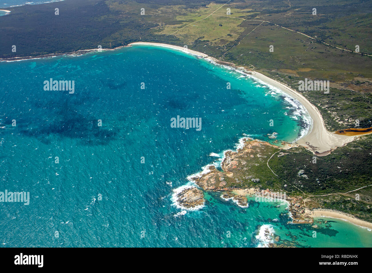 Blitz und Donner Bay auf Cape Barren Island Stockfoto