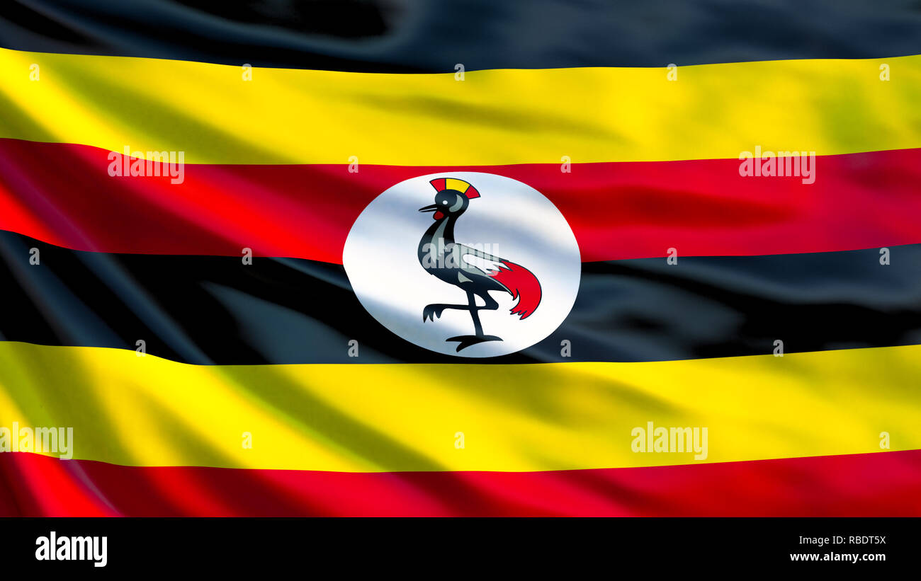 U24 Uganda Flagge 20x30cm - Premium Polyester, Wetterfest - Mit Hissband & Schlaufe