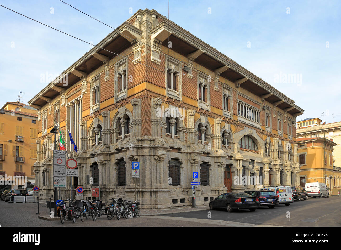 Handelskammer Gebäude, Mantua, UNESCO-Weltkulturerbe, Lombardei, Italien. Stockfoto