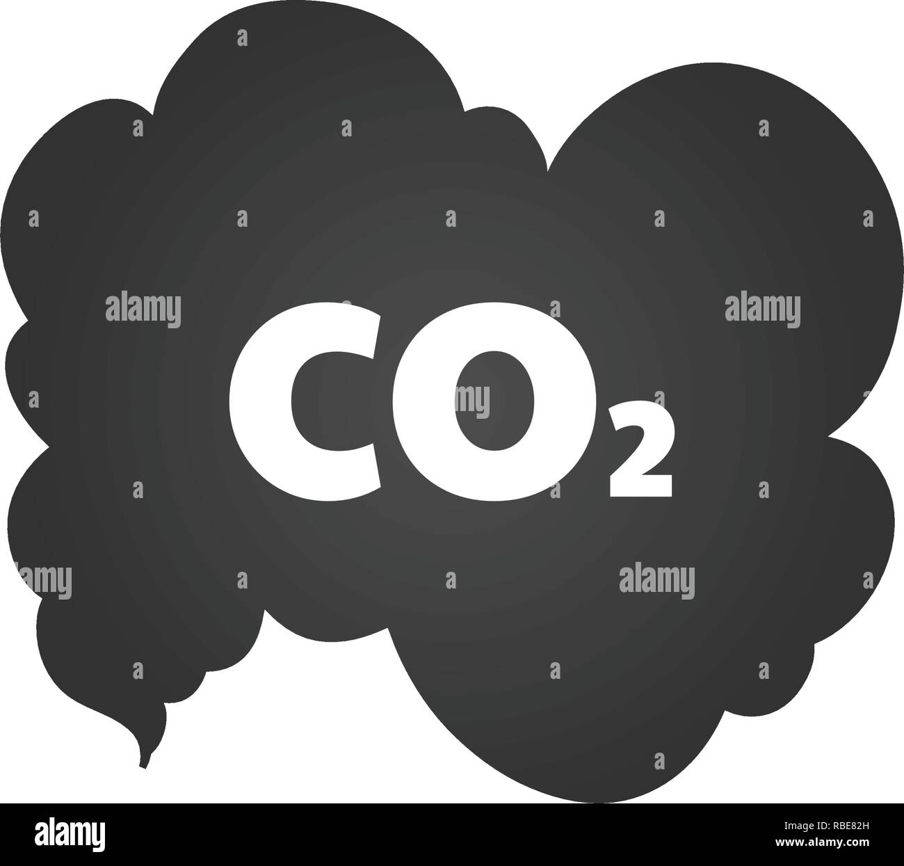 Co2-Emissionen Symbol cloud Vektor flach, Kohlendioxid emittiert Symbol, smog Luftverschmutzung Konzept, Rauch Schadstoff Schäden Stock Vektor