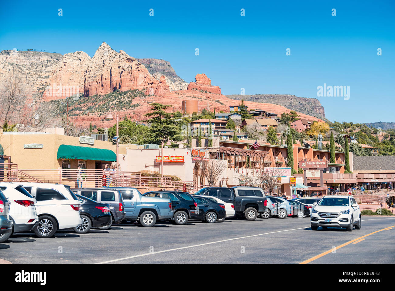 Uptown Einkaufsviertel in Sedona Arizona USA Stockfoto