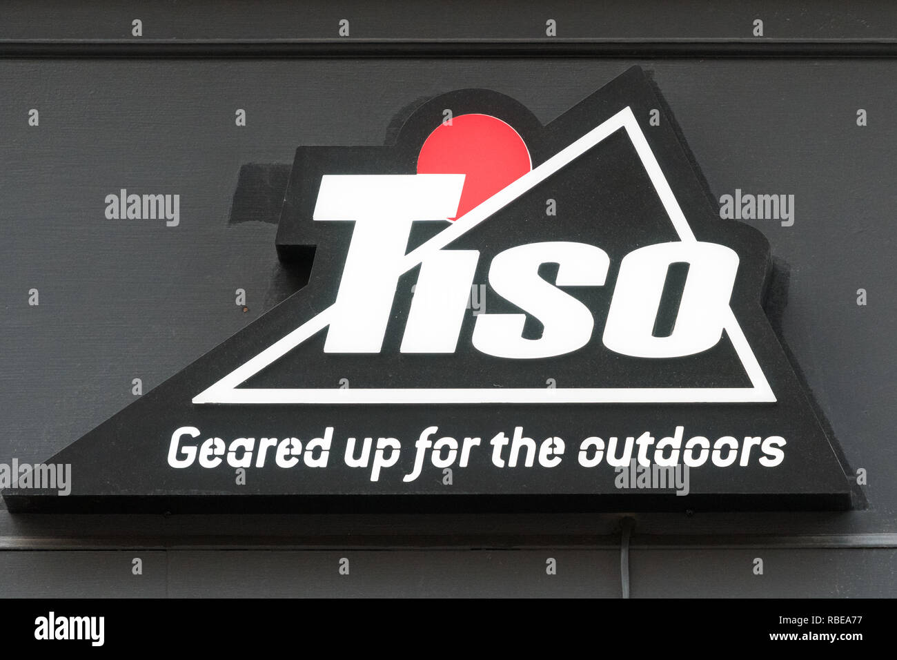 TISO outdoor Clothing Store anmelden, Glasgow, Schottland, Großbritannien Stockfoto