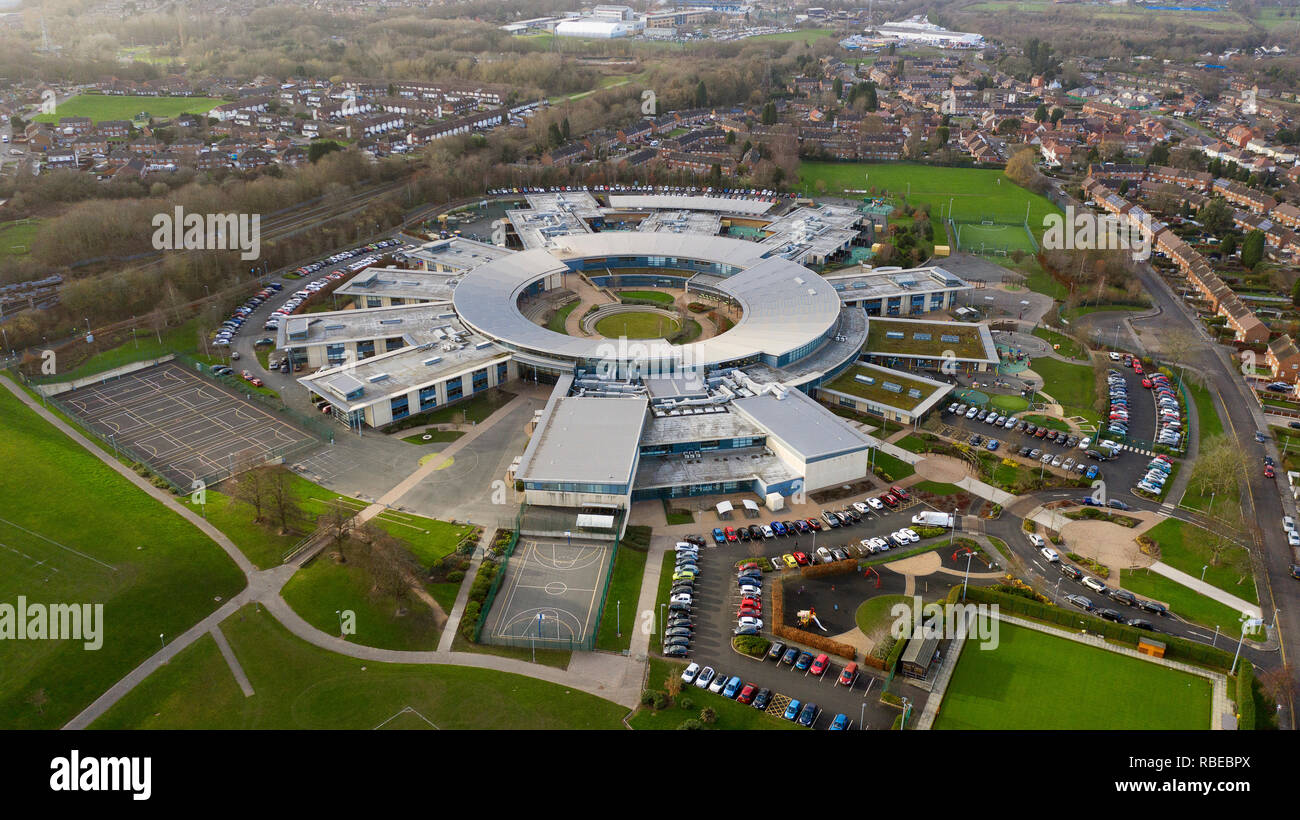 Luftaufnahme von Hadley Lerngemeinschaft Schule Telford Shropshire 2019 Stockfoto