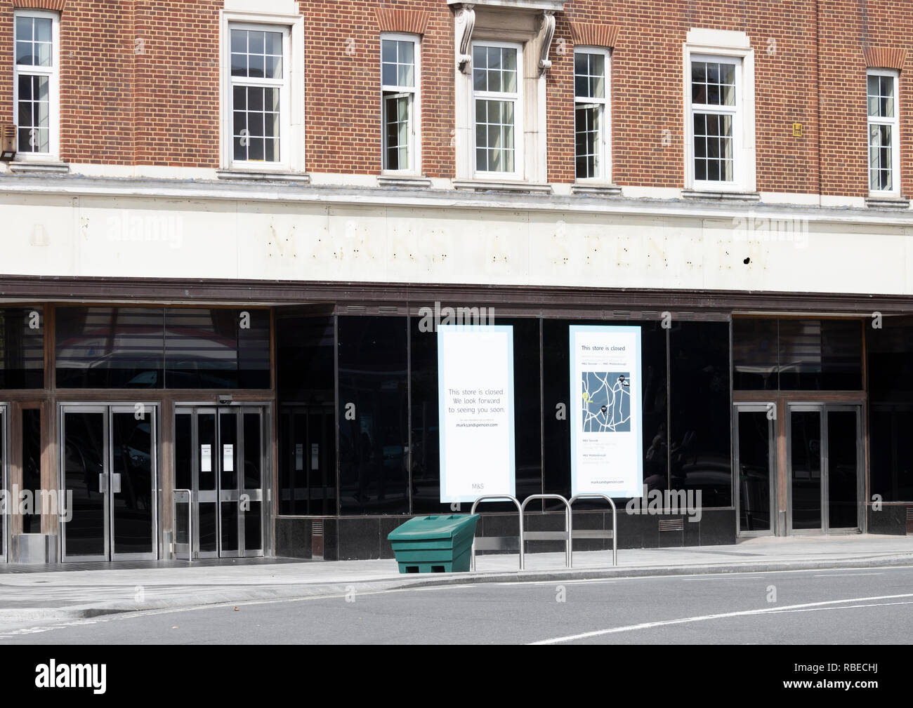 Geschlossen (August 2018) Marks & Spencer Store an der High Street in Stockton on Tees, North East England. Großbritannien Stockfoto