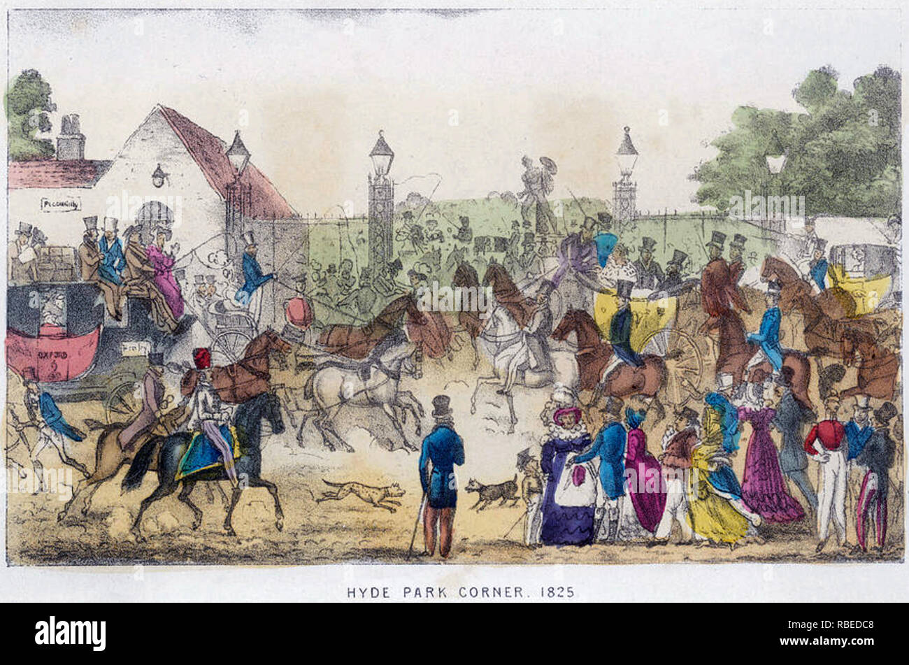 HYDE PARK CORNER, London, 1825 Stockfoto