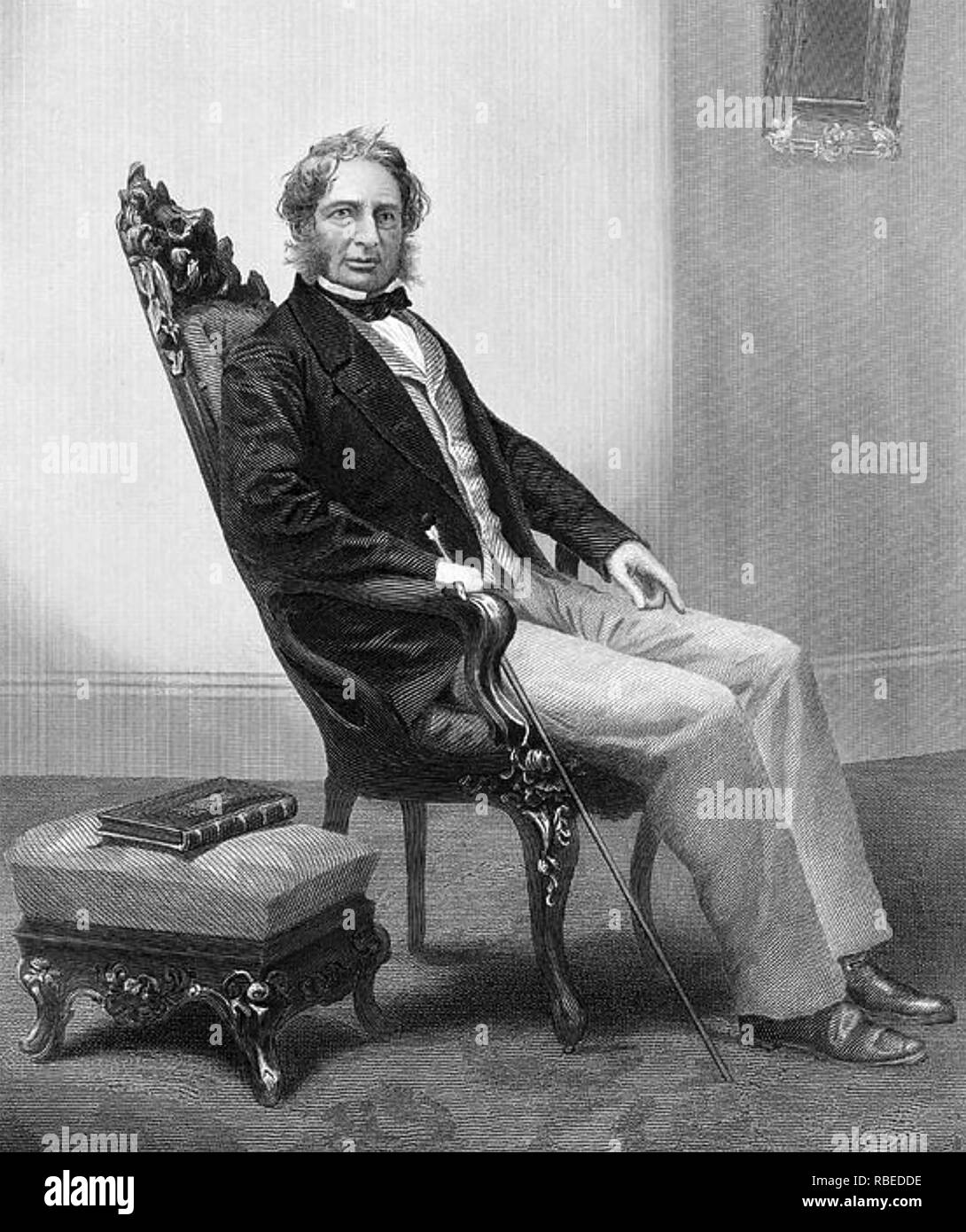HENRY Wadsworth Longfellow (1807-1882) amerikanischer Dichter, um 1850. Gravur nach daguerreotypie durch Boston Fotografen Southworth & Hawes. Stockfoto