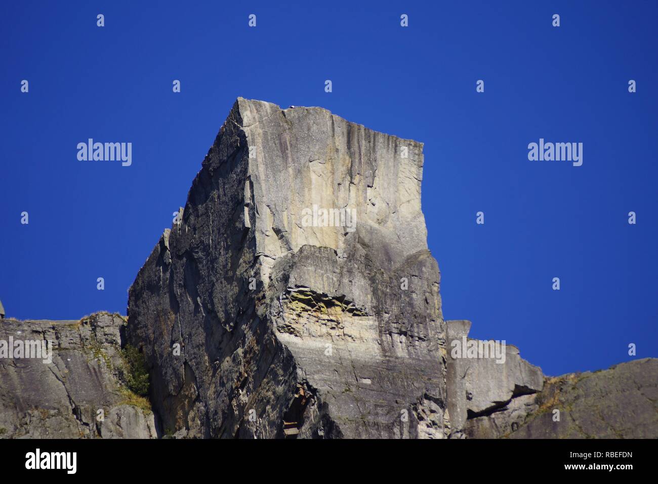 Preikestolen Preikestolen über dem Lysefjord Stockfoto