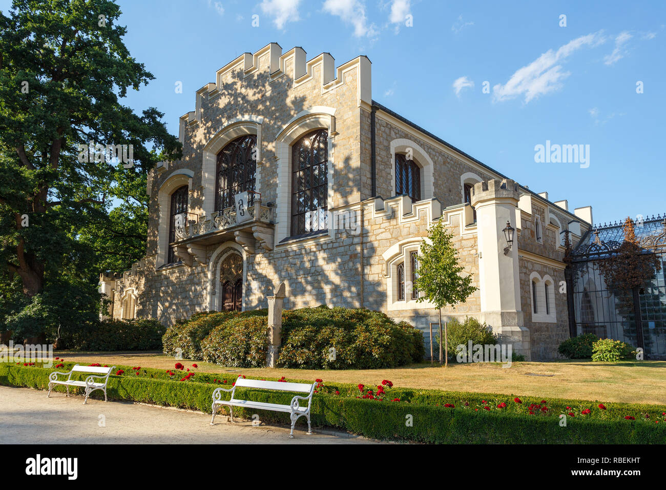 Der staatlichen Burg Schloss Hluboka Nad Vltavou, eines der schönsten Schlösser in der Tschechischen Republik Stockfoto