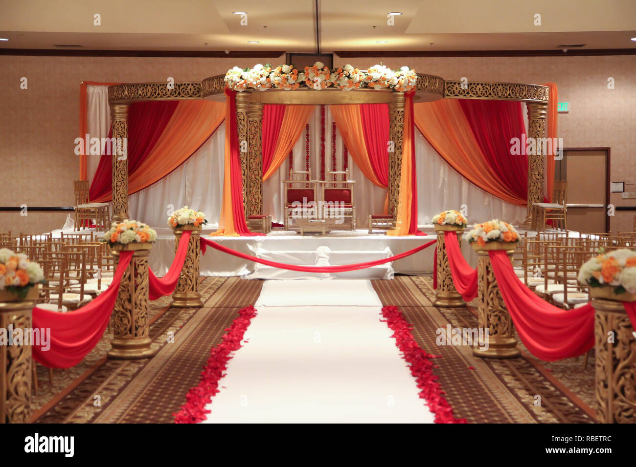 Indische Hochzeit Mandap Stockfoto