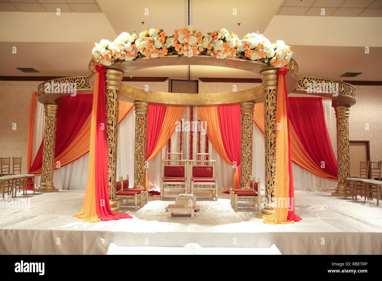 Indische Hochzeit Mandap Stockfoto