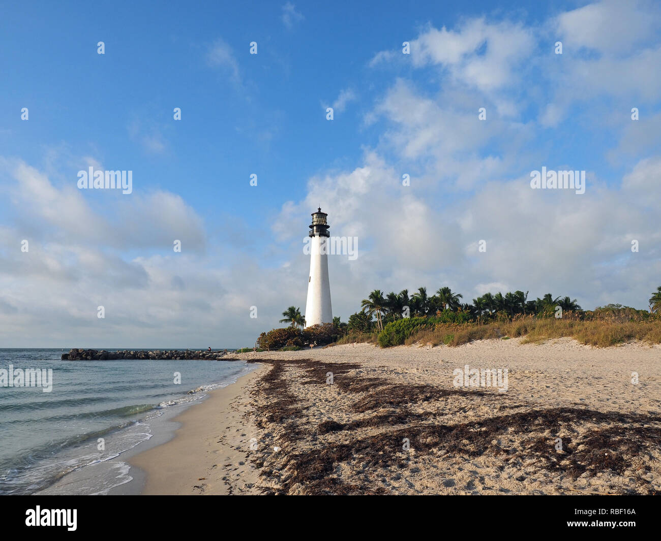 Cape Florida Lighthouse auf Bill Baggs Cape Florida State Park in Key Biscayne, Florida. Stockfoto