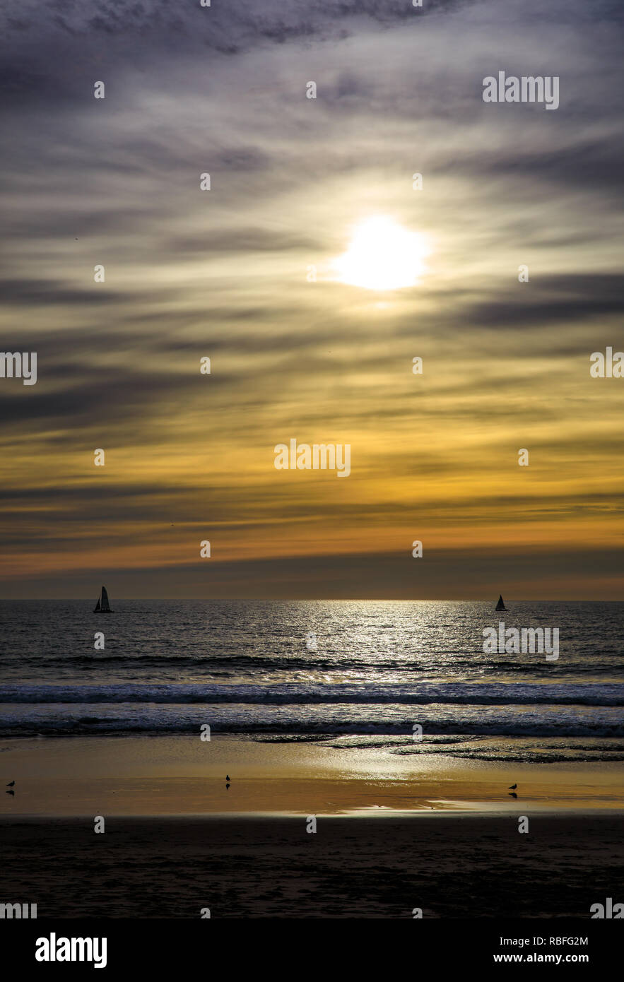 Venice Beach, Los Angeles, USA. 9. Jan 2019. Sonnenuntergang, Venice Beach, Los Angeles Credit: Oliver Dixon/Alamy leben Nachrichten Stockfoto