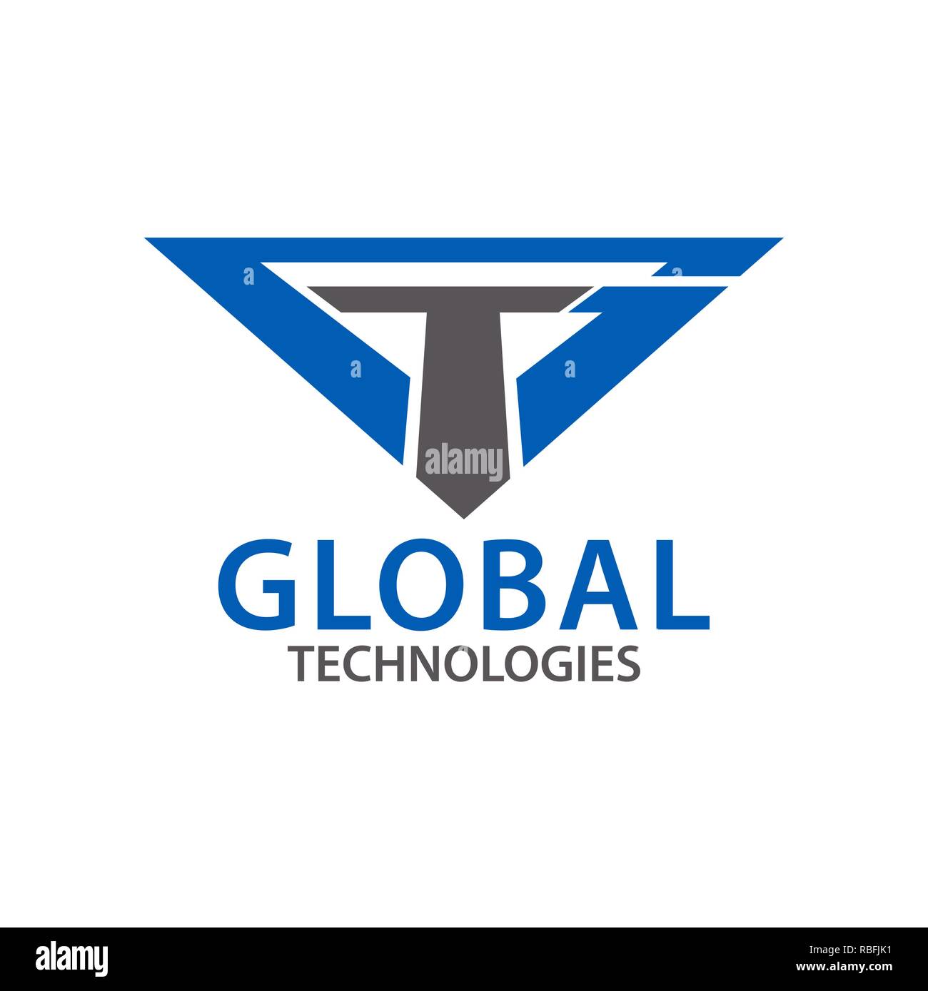 Globale techonologies. Initial GT, TG logo Konzept Design vorlage Idee Stock Vektor