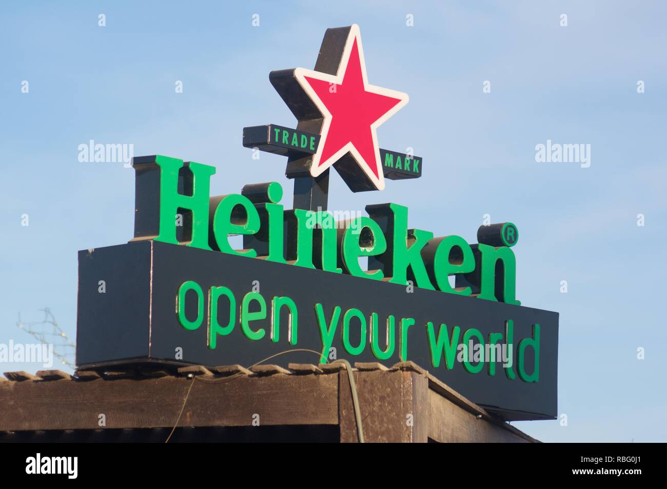 Heineken Bier Werbung, Ägypten Stockfoto