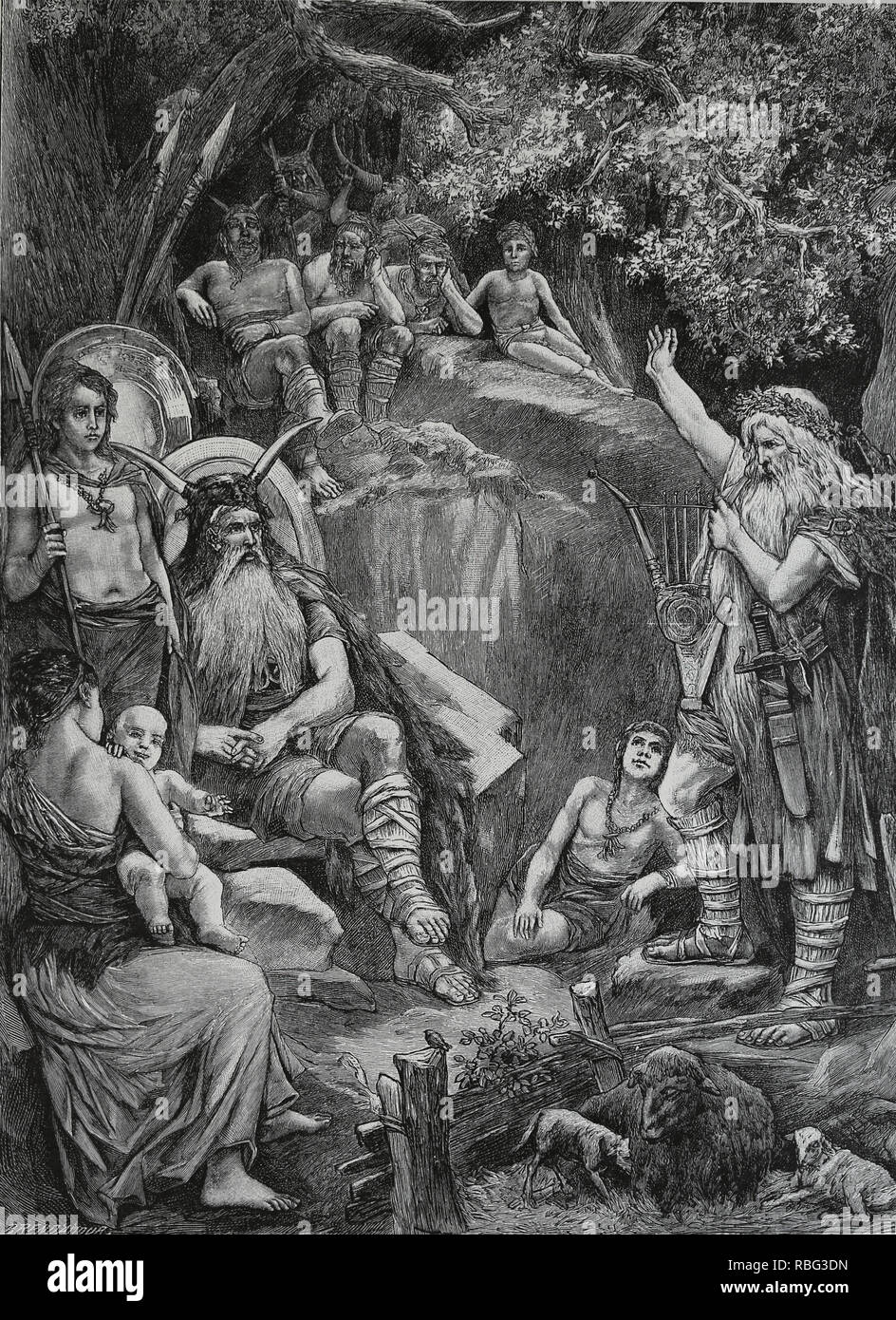 Clovis I (C. 466-511 oder 513). Erste König der Franken. Gravur, 1882. Germania. Stockfoto