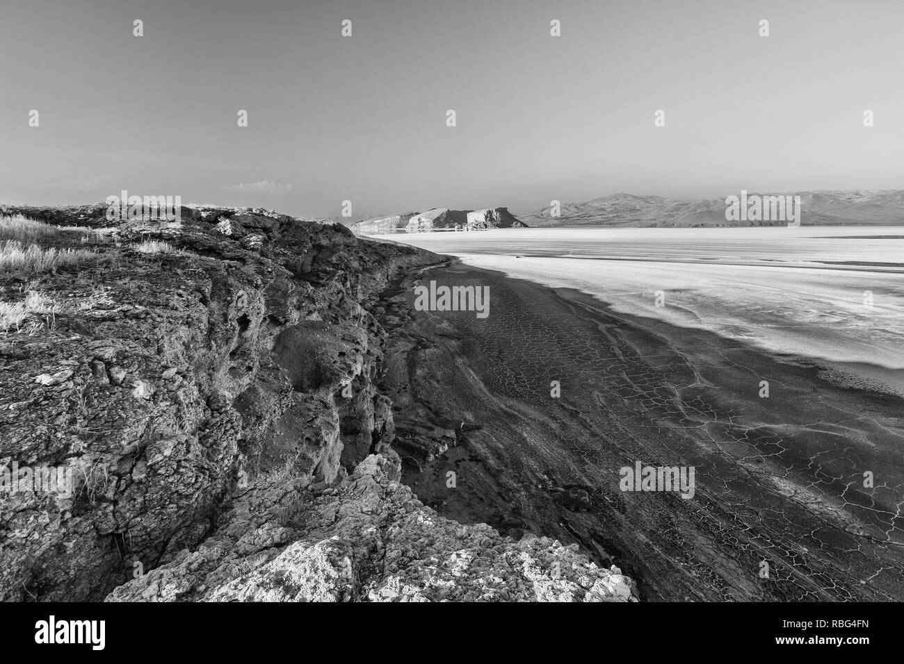 Urmia See, auf dem Hügel von Yas Adasi Island, West Provinz Aserbaidschan, Iran Stockfoto