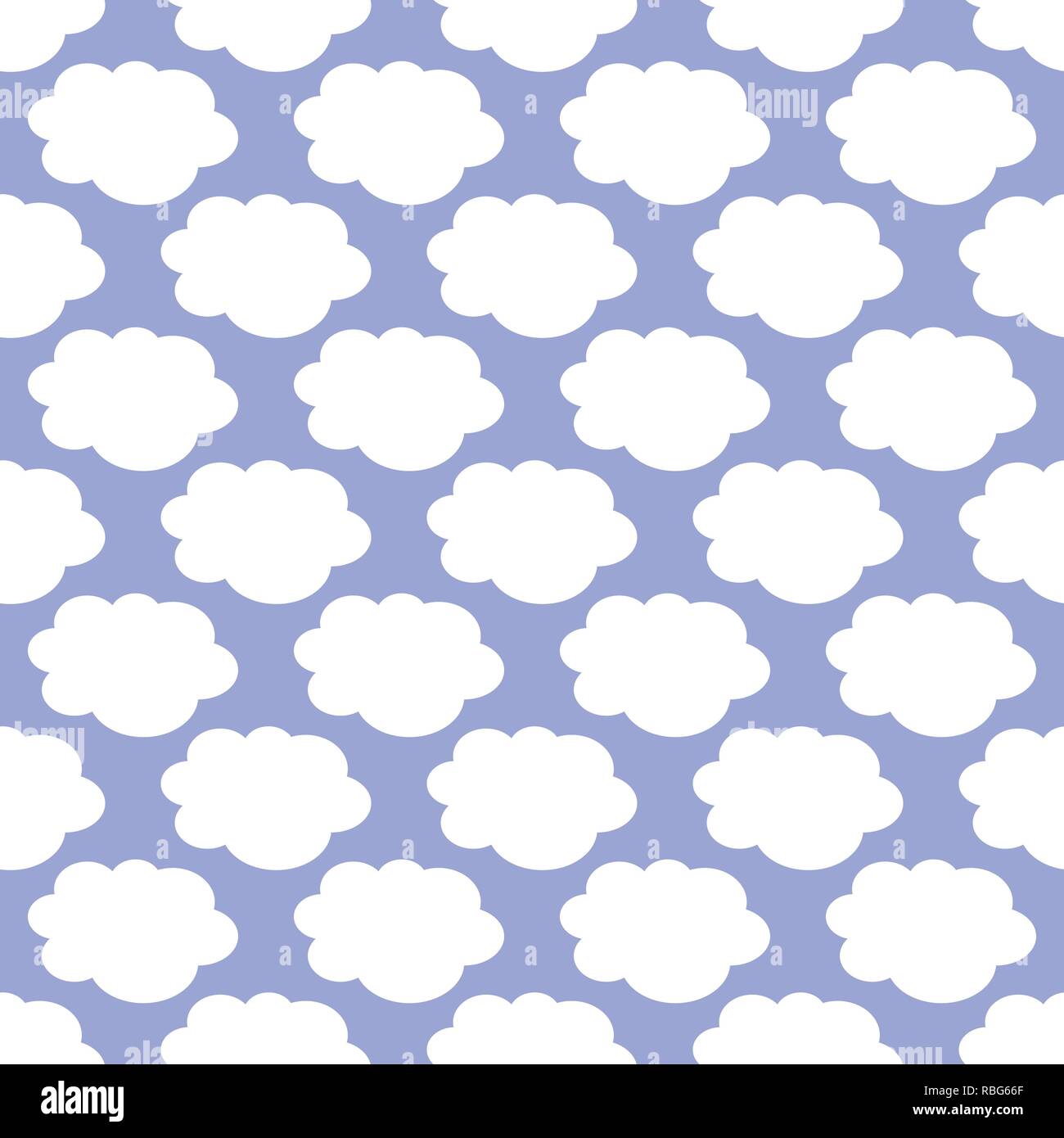 Weiße Wolken Wetter Kunst nahtlose Muster Hintergrund Stock Vektor
