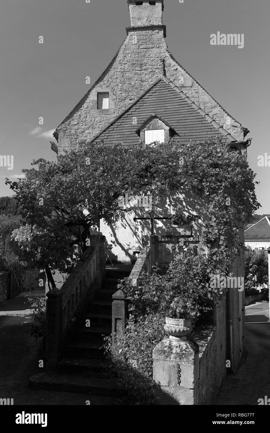 Haus in der Rue Principale,, Carlux, Dordogne, Frankreich Stockfoto