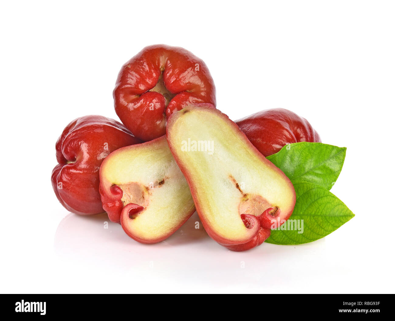 Rose Apple auf weißem Hintergrund Stockfoto