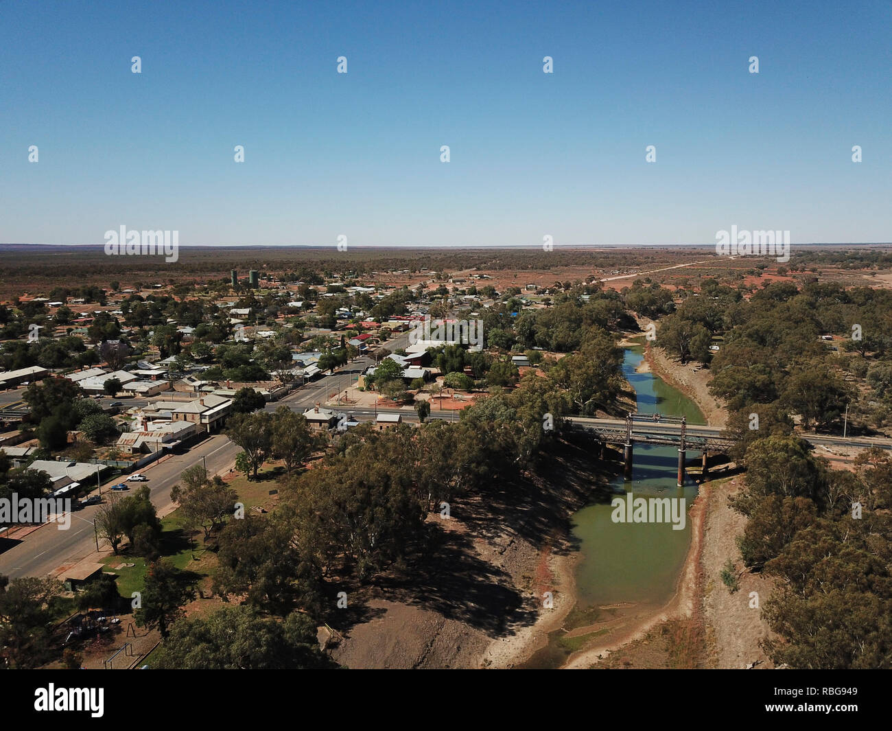Die Darling River bei Trockenheit in Wilcannia New South Wales Australien Stockfoto