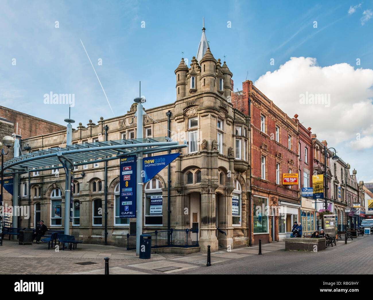 Bishop Auckland, County Durham, UK. Newgate Street, West Side Stockfoto