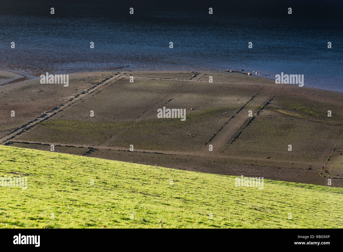 Website von Derwent Dorf an Ladybower Reservoir, Nationalpark Peak District, Derbyshire, England. Stockfoto