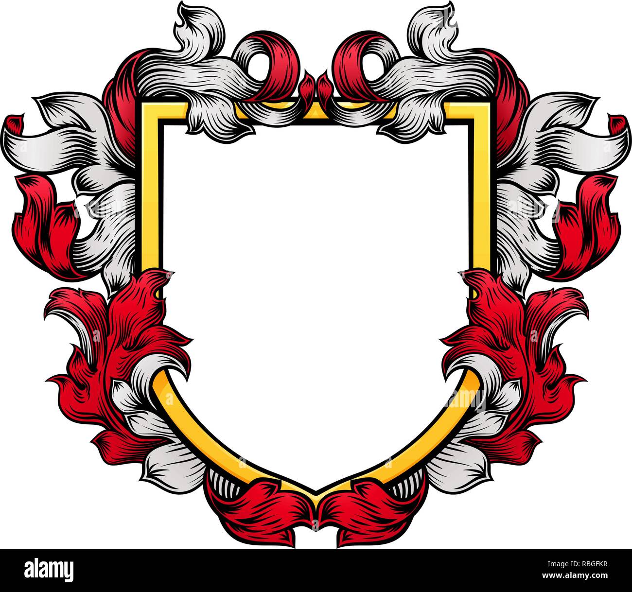 Wappen Schild Crest Knight heraldischen Familie Stock Vektor