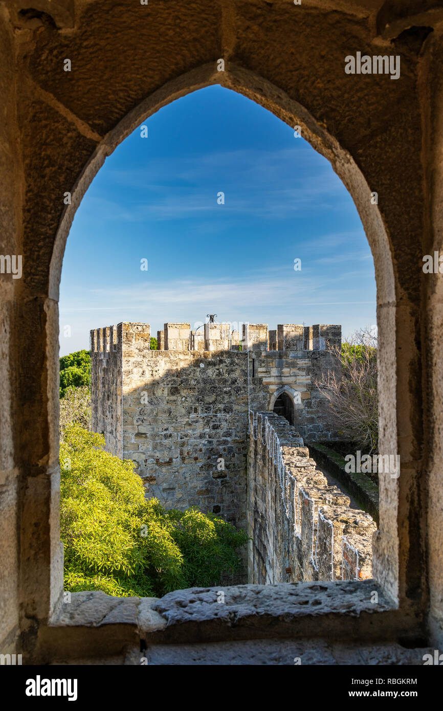 Tower, Sao Jorge, Lissabon, Portugal Stockfoto