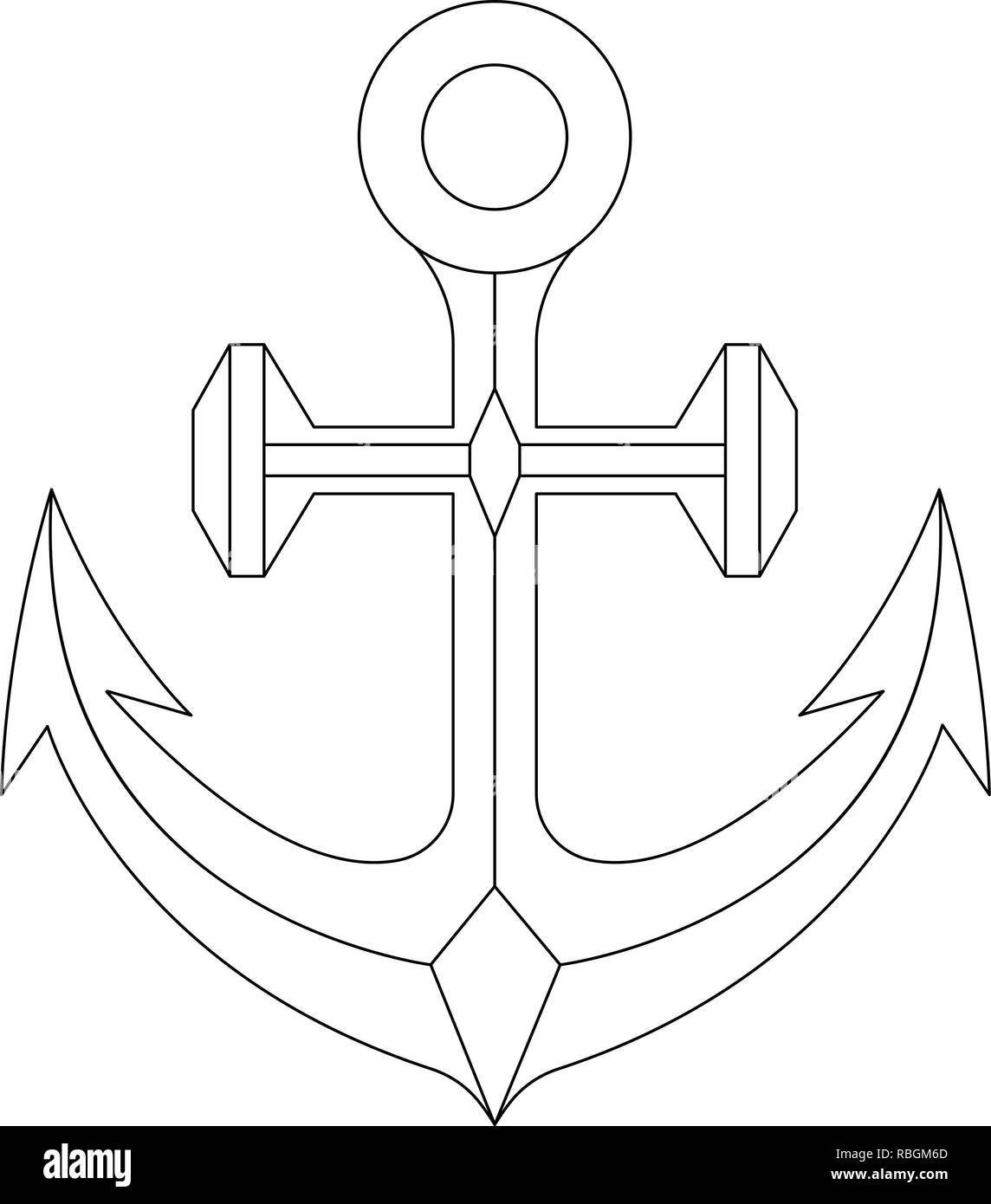 Anker. Übersicht Symbol Stock Vektor