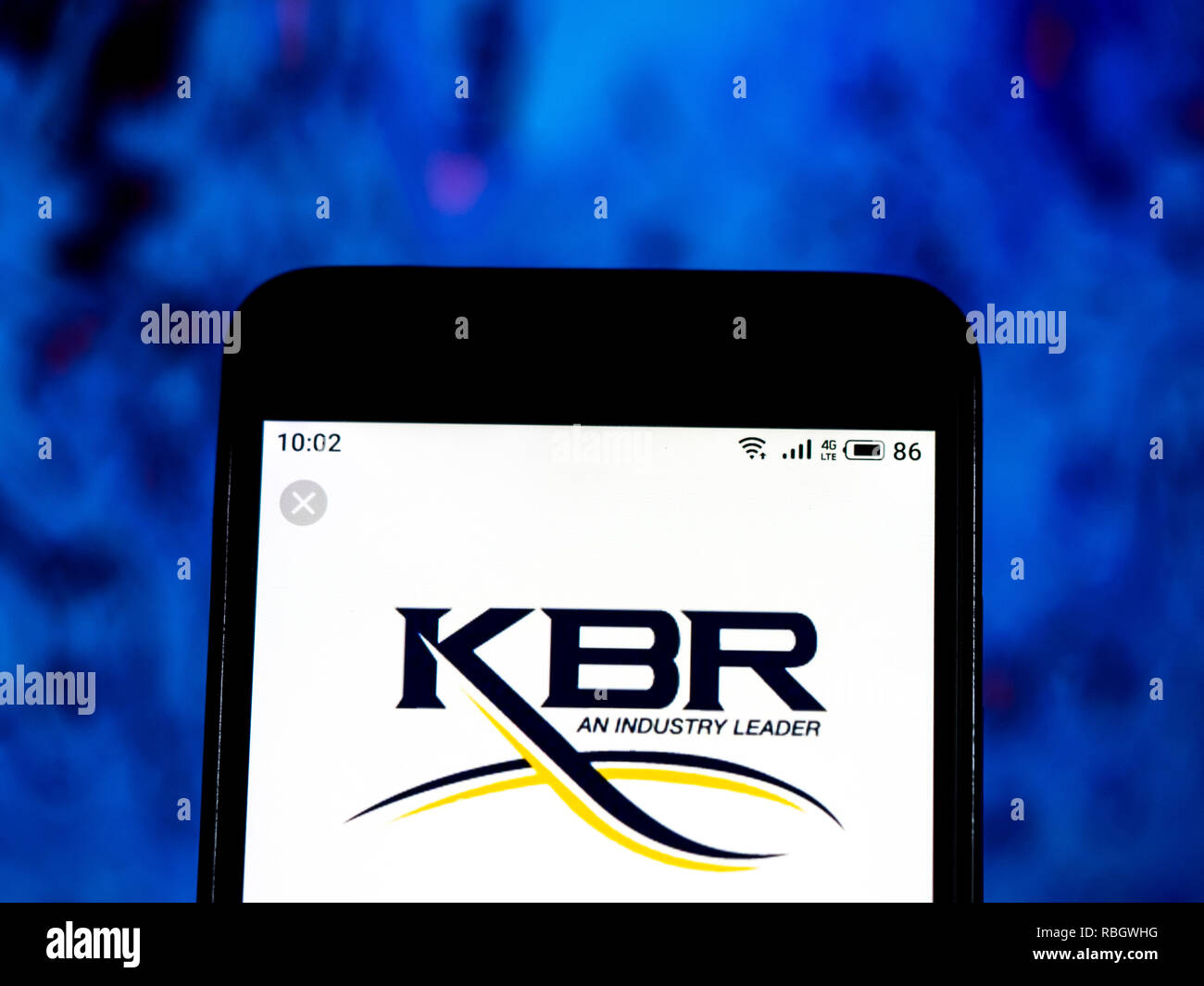 KBR Engineering Company Logo auf dem Smartphone angezeigt. Stockfoto