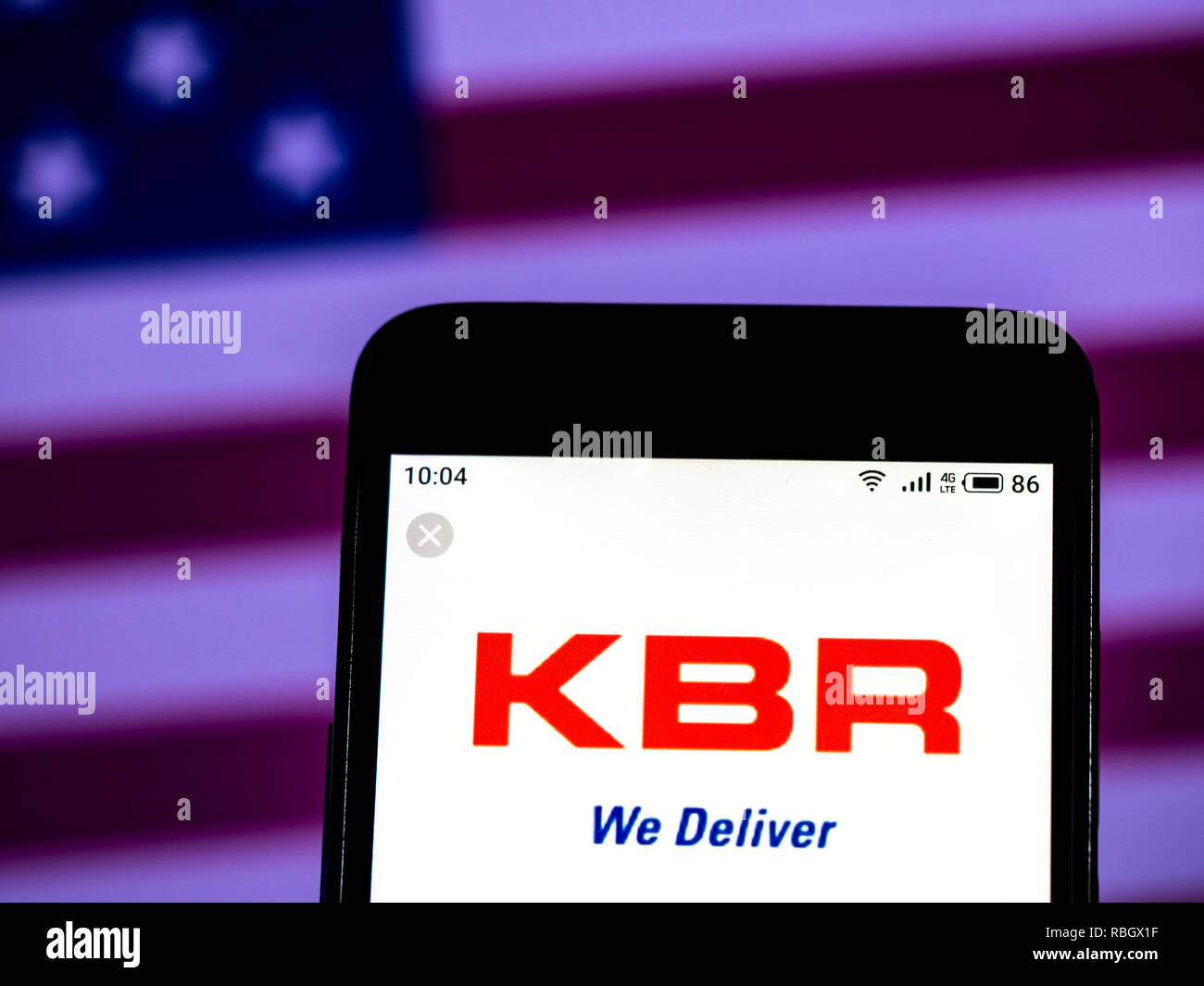 KBR Engineering Company Logo auf dem Smartphone angezeigt. Stockfoto