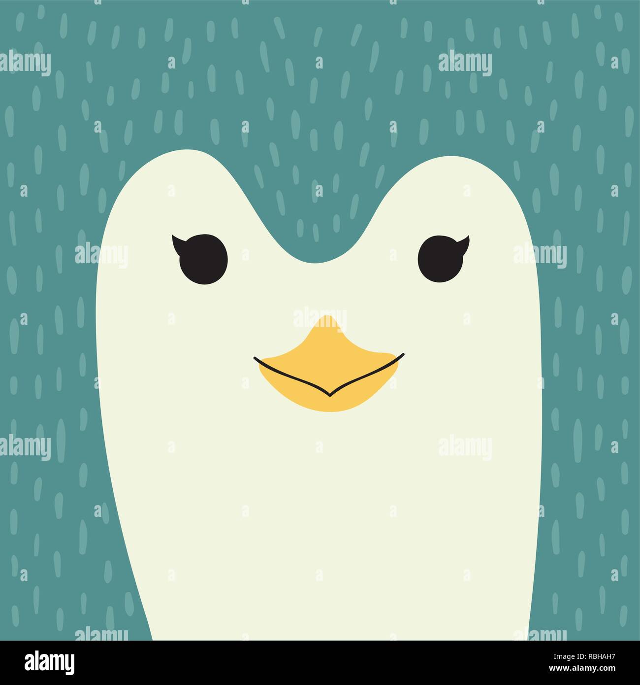 Blue Penguin cartoon Tier Portrait mit lächelnden Gesicht vogel Leiter Karte mit copy Space Vector Illustration Cute Stock Vektor